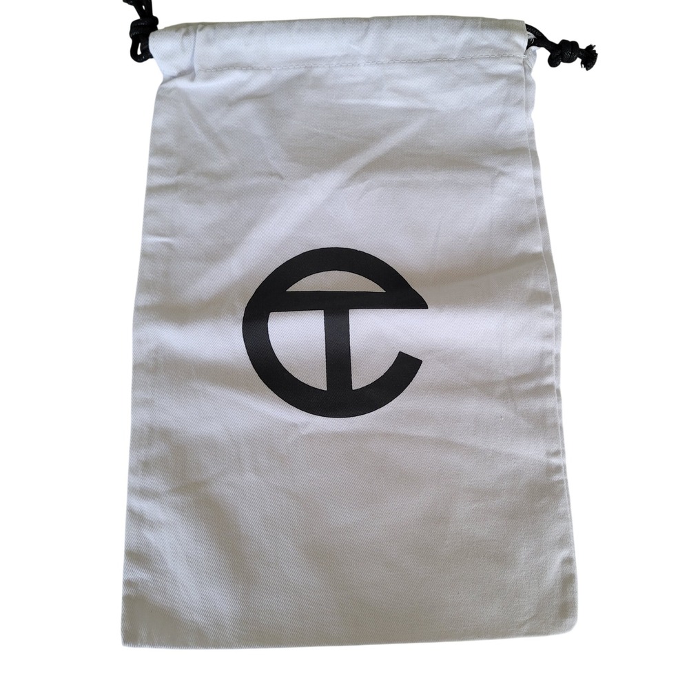 Telfar‎ White Cotton Drawstring Dust Bag Medium Replacement Accessory Logo Pouch